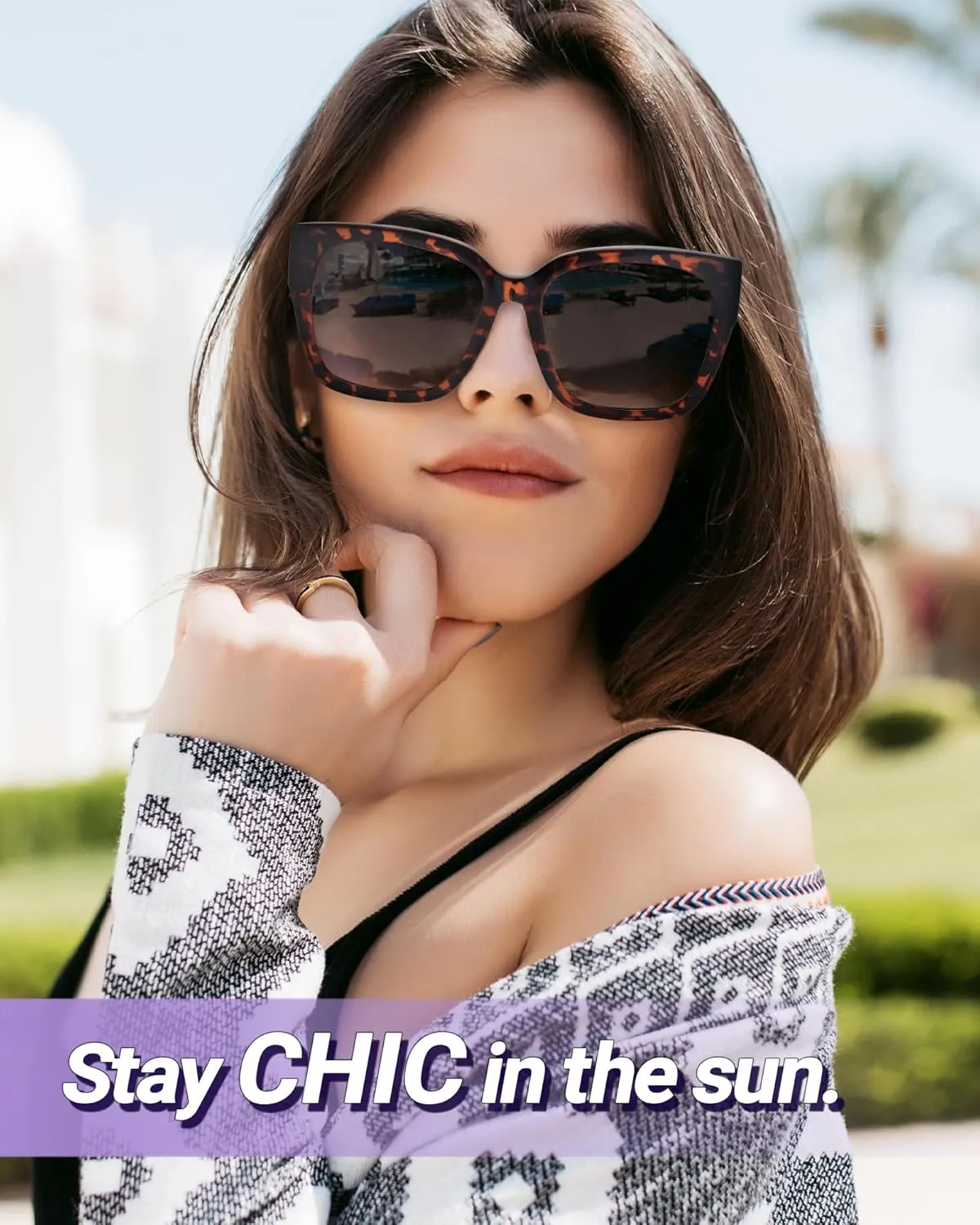 Myiaur Fit Over Sunglasses for Women, Trendy Designer Style Oversized Polarized Sunglasses for Driving with UV400 Protection