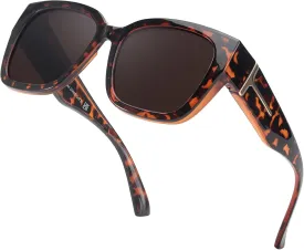 Myiaur Fit Over Sunglasses for Women, Trendy Designer Style Oversized Polarized Sunglasses for Driving with UV400 Protection