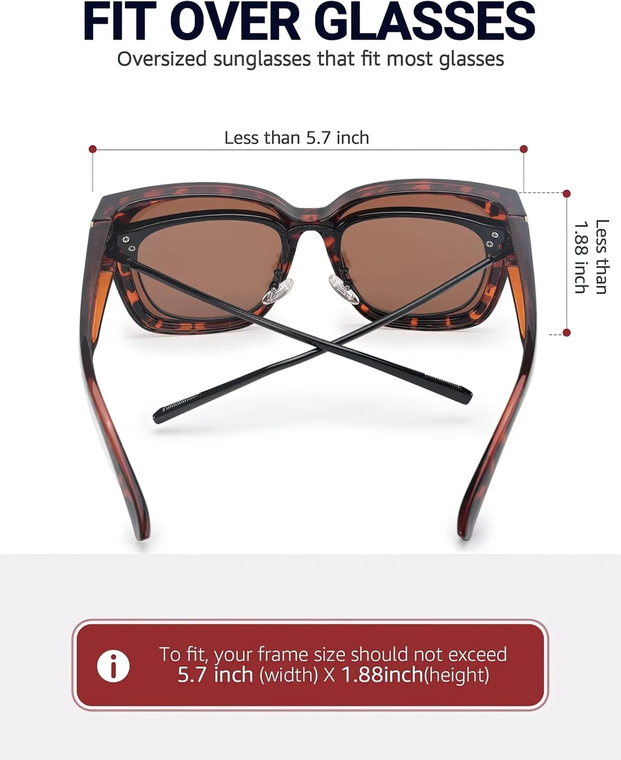Myiaur Fit Over Sunglasses for Women, Trendy Designer Style Oversized Polarized Sunglasses for Driving with UV400 Protection