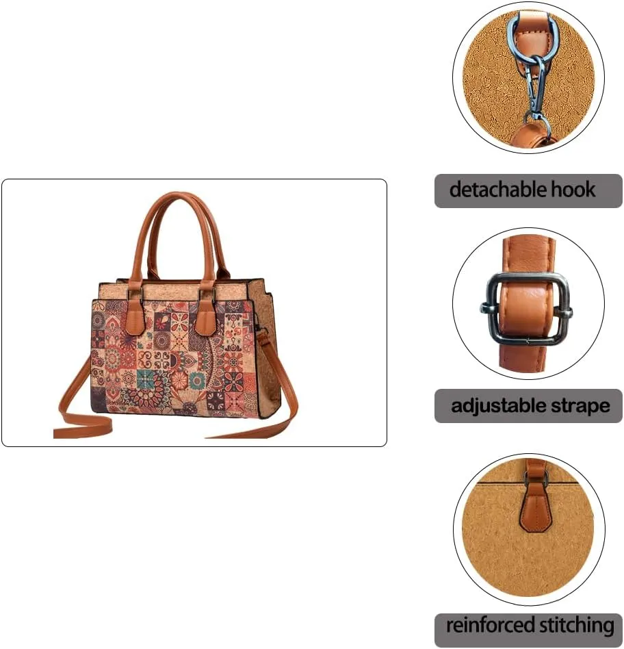 Natural cork Large capacity shoulder bag handbag crossbody