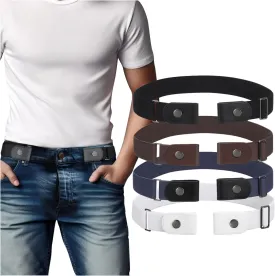 No Buckle Elastic Belt for Men, Invisible Buckleless Stretch Belt for Men Women