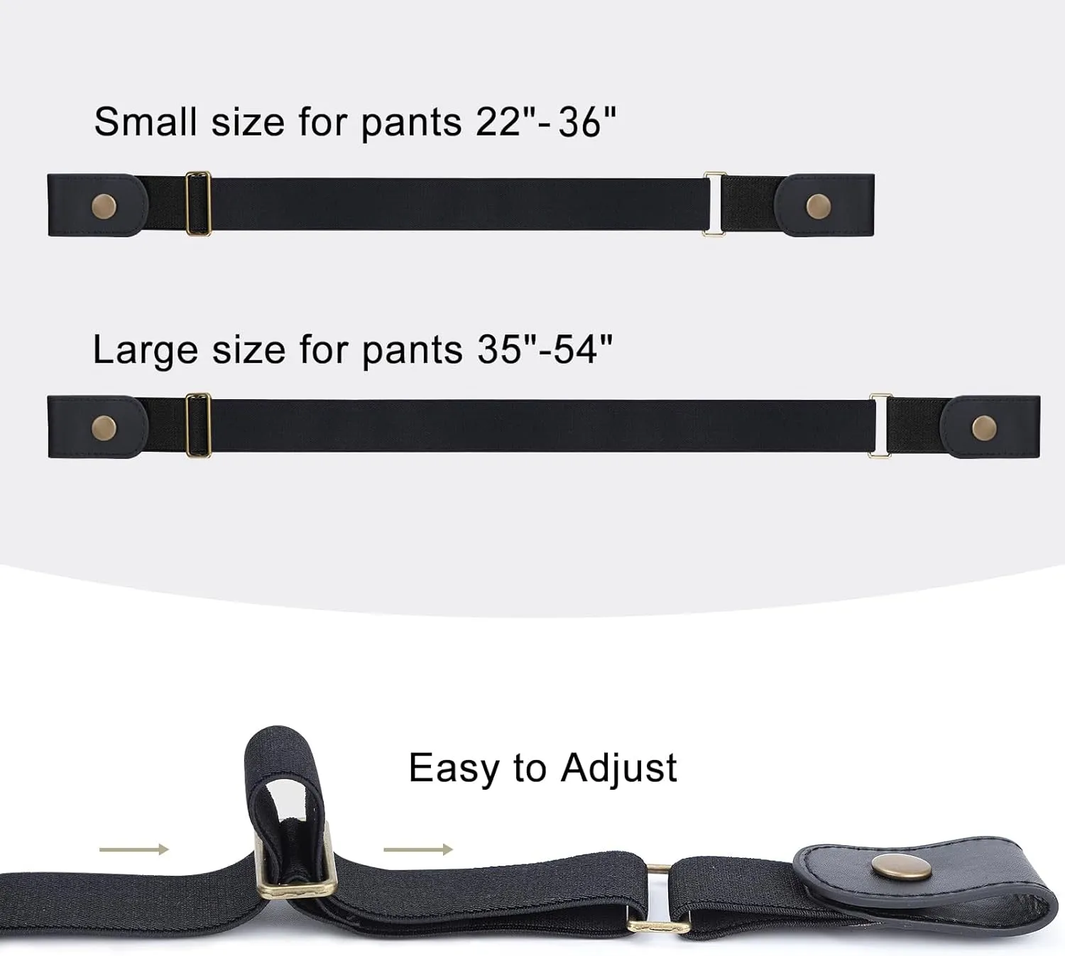 No Buckle Elastic Belt for Men, Invisible Buckleless Stretch Belt for Men Women