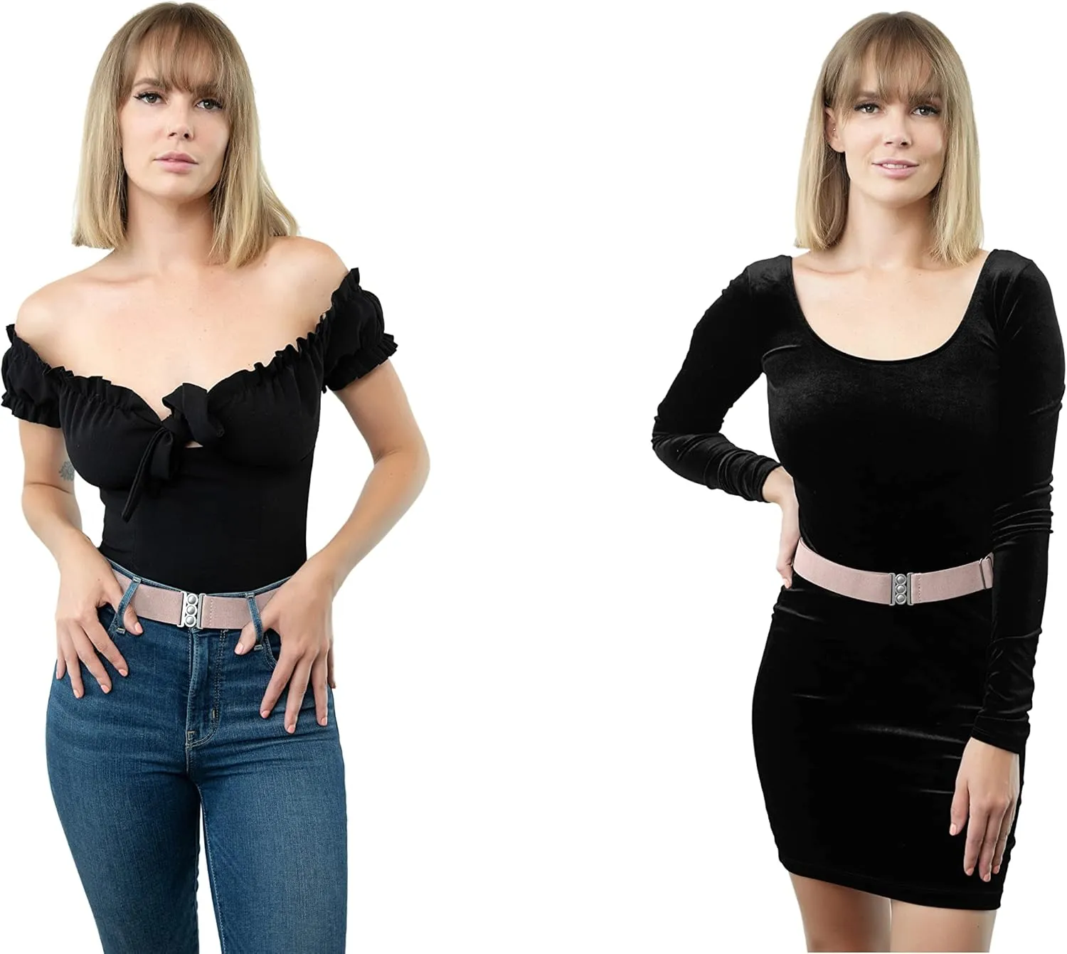 No Show Invisible Elastic Belts for Women | Non Slip | Fits waist upto 50 Inch