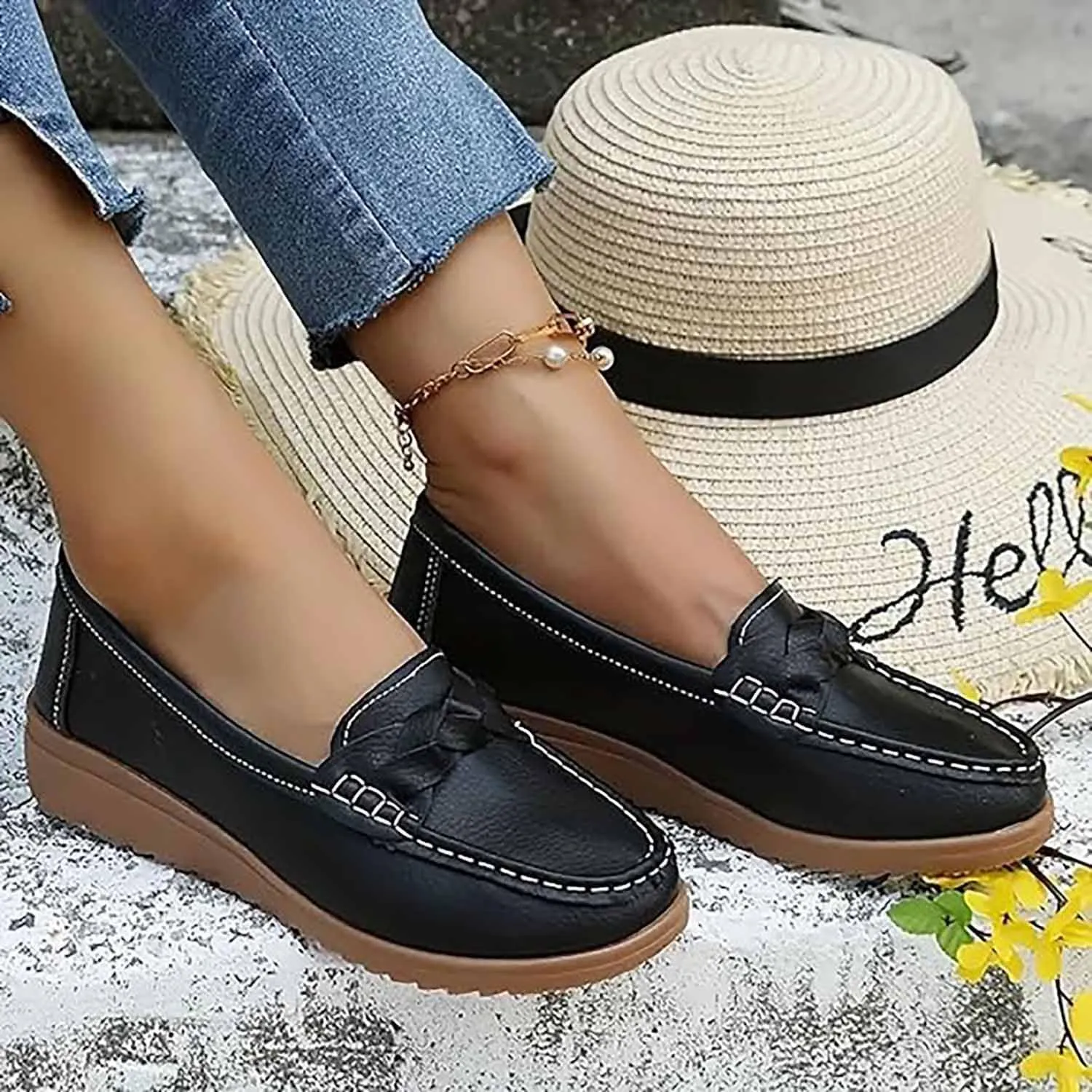 Orthopedic Shoes for Women - 2024 New Women's Orthopedic Slip On Anti-Skid Shoes (Blue,7.5)