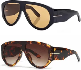 OSAGAMA Trendy Retro Oversized Aviator Sunglasses for Women Men 70s Luxury Designer Thick Classic Sun Glasses
