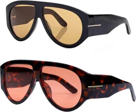 OSAGAMA Trendy Retro Oversized Aviator Sunglasses for Women Men 70s Luxury Designer Thick Classic Sun Glasses