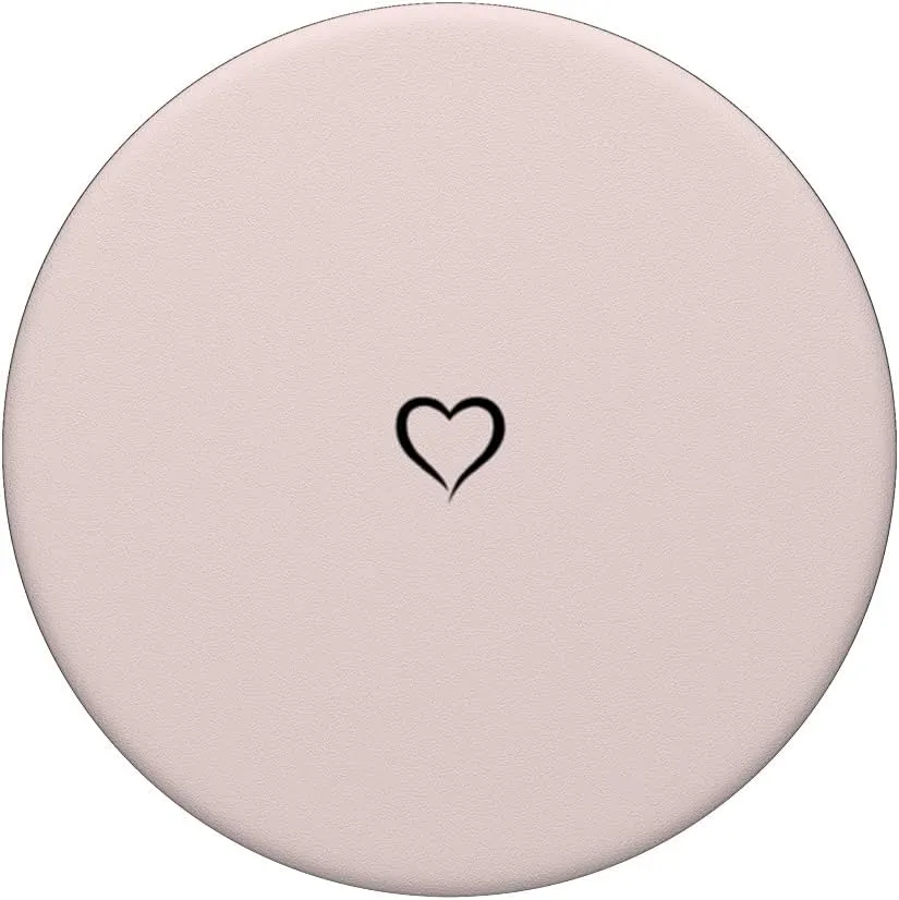 Pale Rose / Light Pink Hand Drawn Heart Minimalist Love PopSockets Adhesive PopGrip