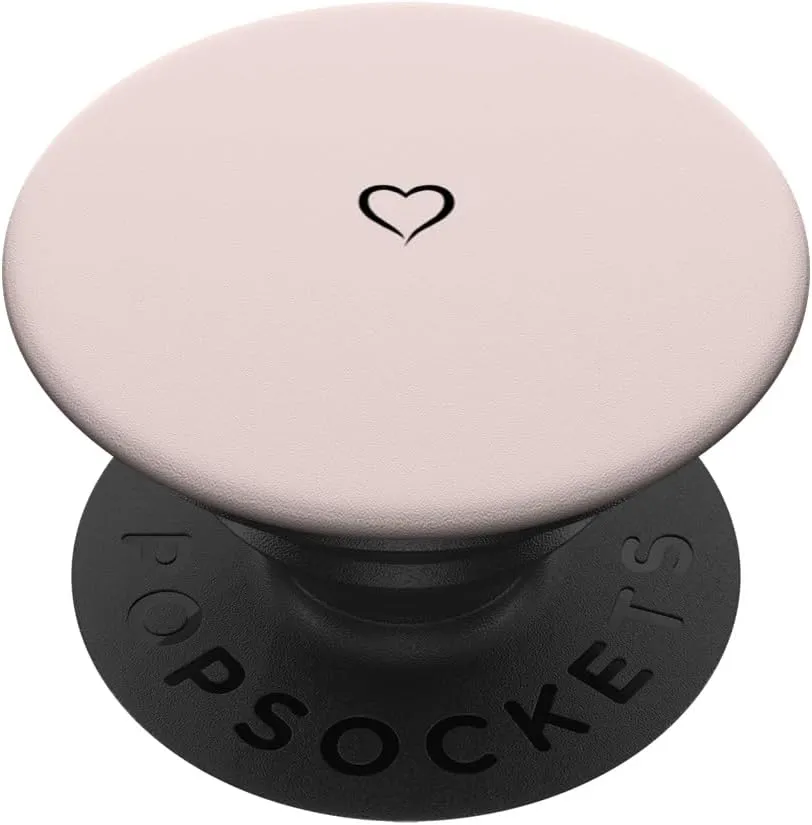 Pale Rose / Light Pink Hand Drawn Heart Minimalist Love PopSockets Adhesive PopGrip