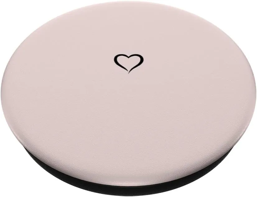 Pale Rose / Light Pink Hand Drawn Heart Minimalist Love PopSockets Adhesive PopGrip
