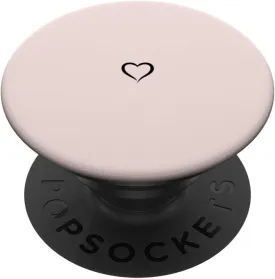 Pale Rose / Light Pink Hand Drawn Heart Minimalist Love PopSockets Adhesive PopGrip