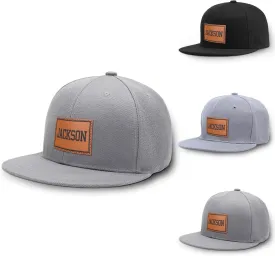 Personalized Kid Baseball Hat Cap: Custom Name Leather Sun Hats - Adjustable Snapback Trucker Caps for Child Boys Girls