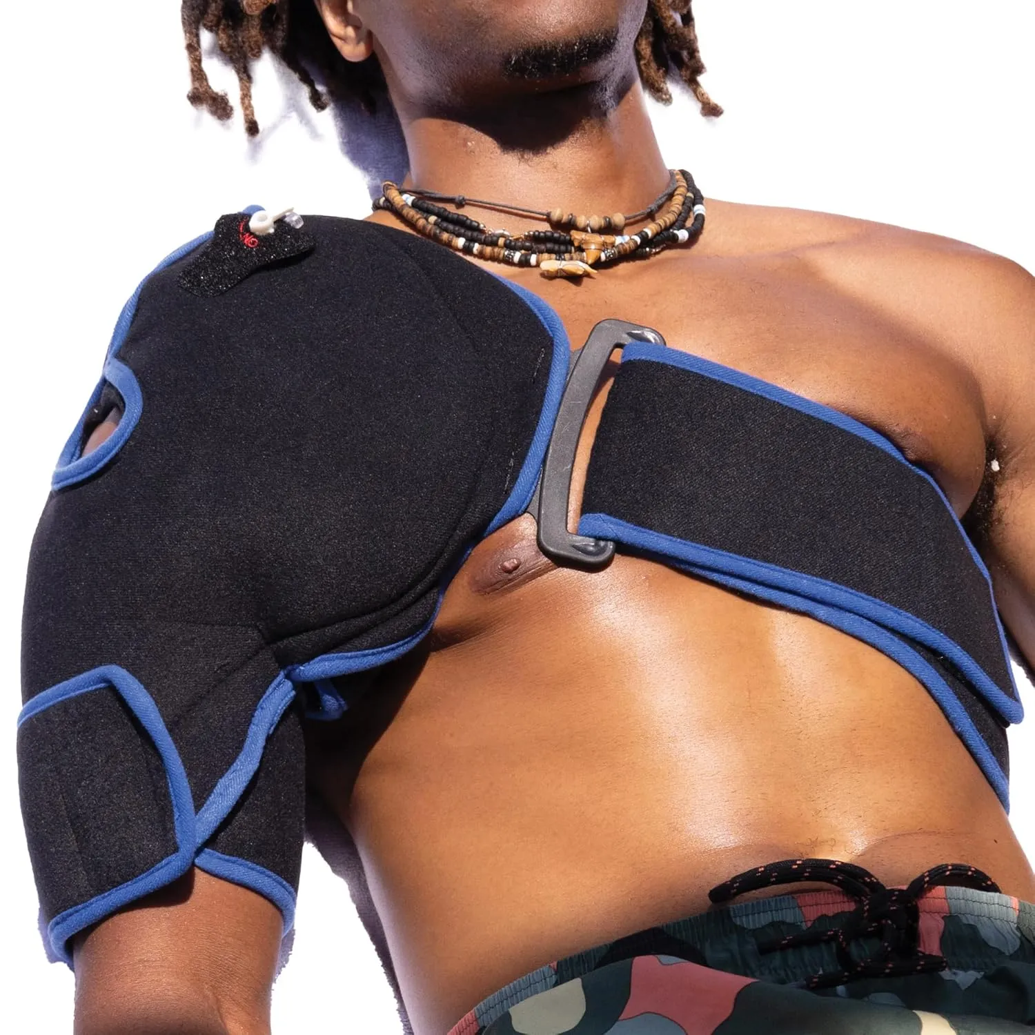 Polar Bear Cryo Shoulder Brace for Women & Men, Medical Grade Cold & Compression Therapy, Ice Pack for Injuries, Shoulder Ice Pack, (Rotator Cuff Injuries, Surgery, Gym Injuries, Baseball, Pitching) Adjustable Universal Fit, Black
