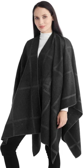Poncho Shawl Wraps for Women, Women's Soft Warm Ponchos Sweaters Open Front Travel Poncho Cape for fall winter Spring