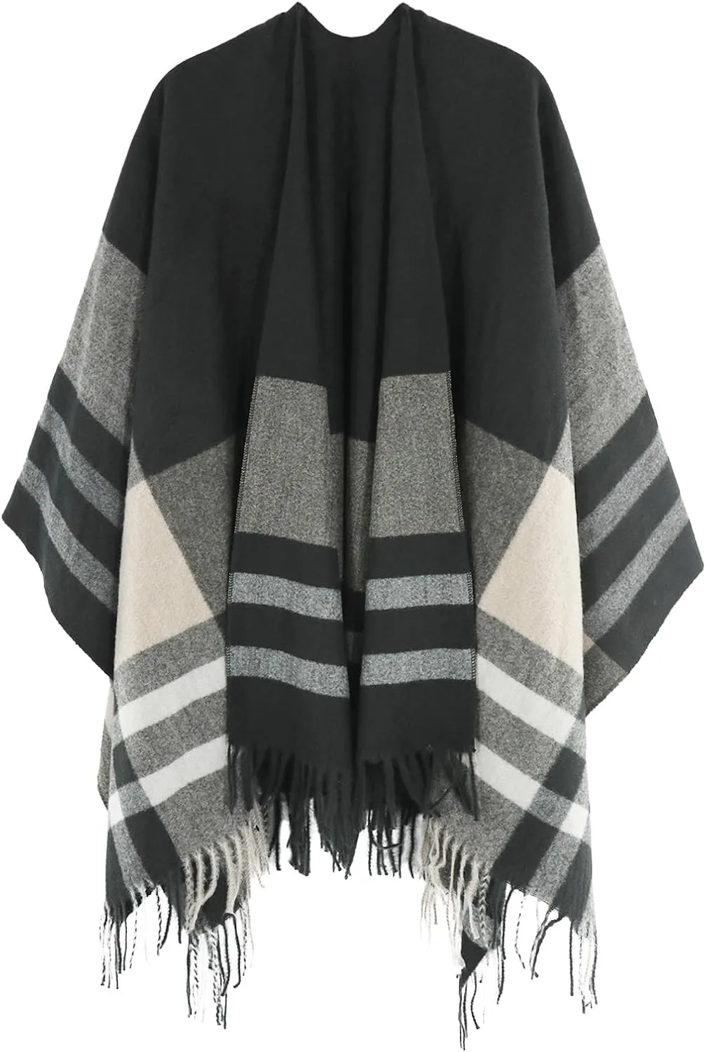 Poncho Shawl Wraps for Women, Women's Soft Warm Ponchos Sweaters Open Front Travel Poncho Cape for fall winter Spring
