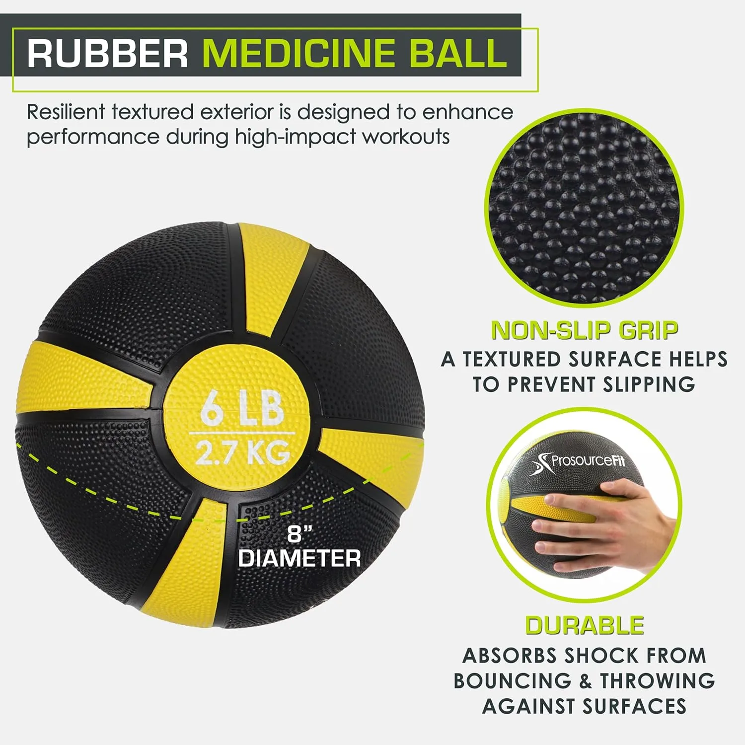ProsourceFit Weighted Medicine Ball for Full Body Workouts