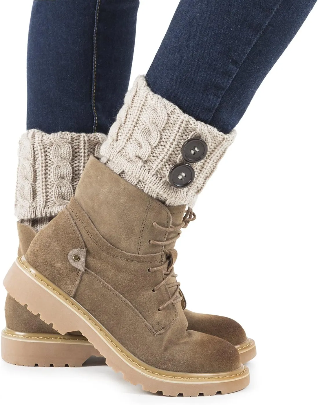 REDESS Women Boot Knit Cuffs,Short Crochet Leg Warmers, Variety of Styles Winter Warm Cuff Socks 3 Pairs