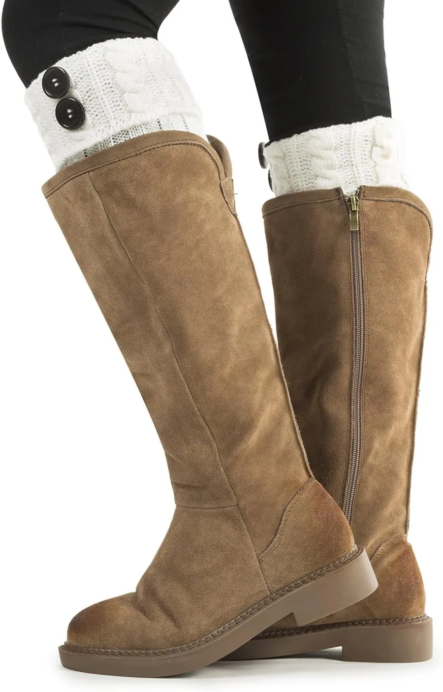 REDESS Women Boot Knit Cuffs,Short Crochet Leg Warmers, Variety of Styles Winter Warm Cuff Socks 3 Pairs