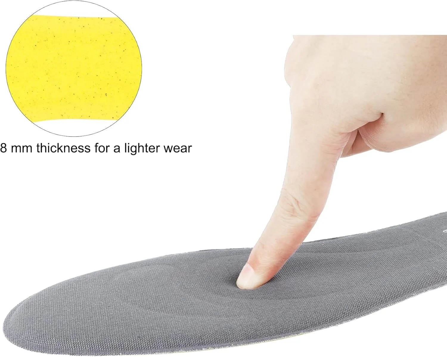 riemot 2 Pairs Memory Foam Insoles for Women Replacement Shoe Inserts for Work Boot,Sneaker,Comfort Cushion Shoe Insoles,Breathable Inner Soles Shock Absorbing for Foot Pain Relief Grey US8/ EU39