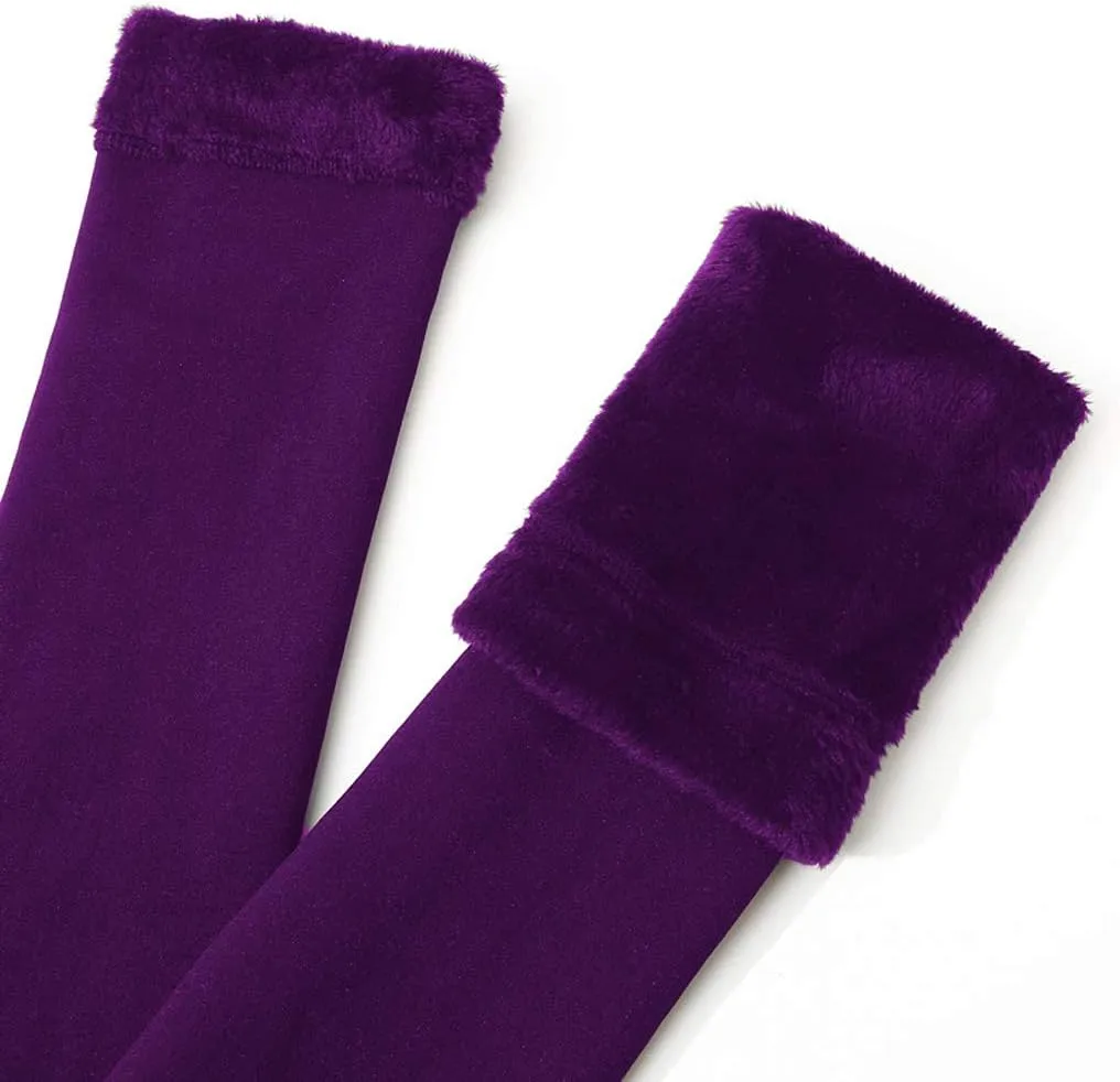 Romastory Womens Over Knee Leg Warmers Winter Thick Fleece Lined Elastic Socks Tights