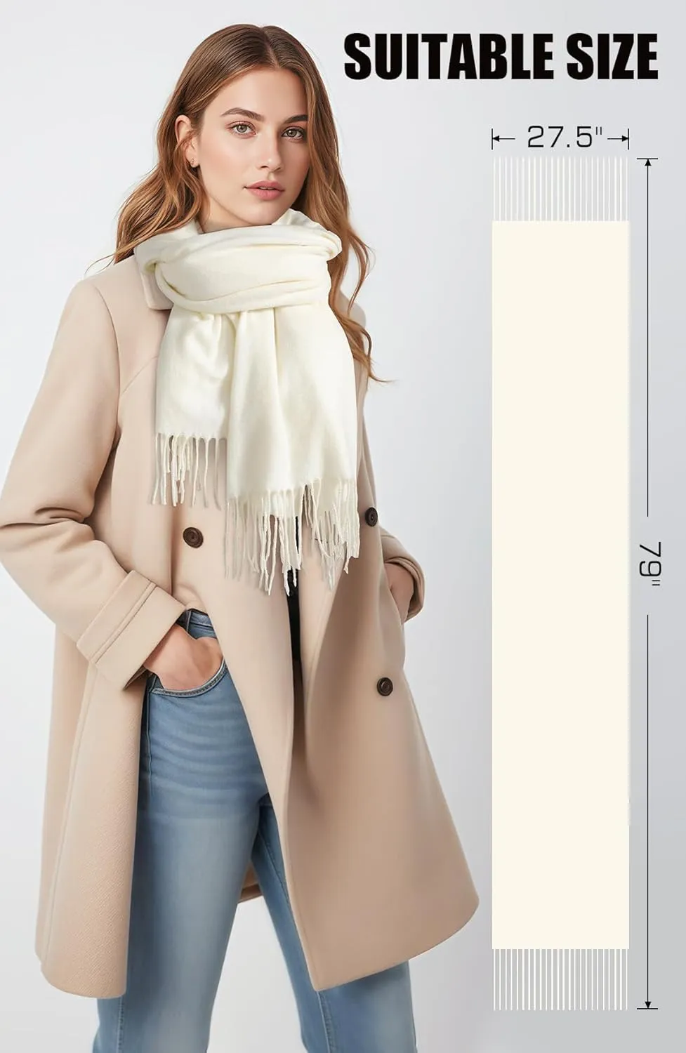 Scarf for Women - Women's Fall Winter Scarfs, Pashmina Shawl Wraps for Women, Long Blanket Scarf for Evening Dresses