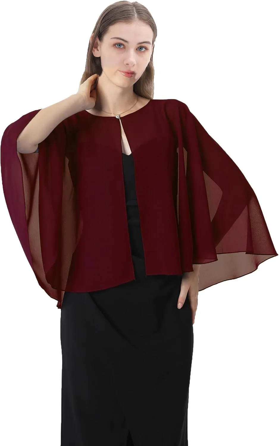 Shawls and Wraps for Dresses Chiffon Capelet Bridal Capes Soft Women Accessories Cover Up