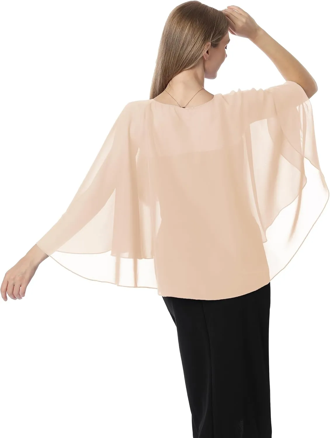 Shawls and Wraps for Dresses Chiffon Capelet Bridal Capes Soft Women Accessories Cover Up