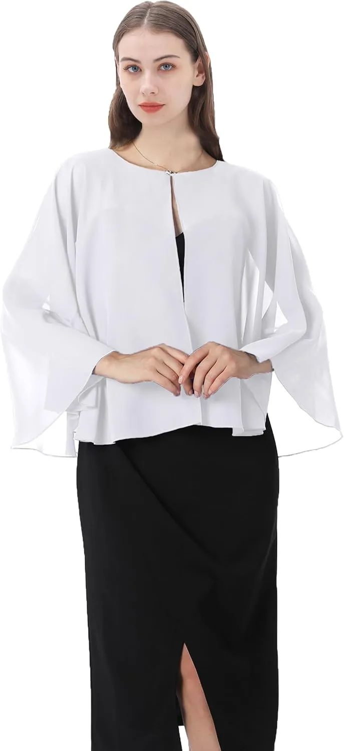 Shawls and Wraps for Dresses Chiffon Capelet Bridal Capes Soft Women Accessories Cover Up