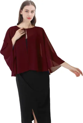Shawls and Wraps for Dresses Chiffon Capelet Bridal Capes Soft Women Accessories Cover Up