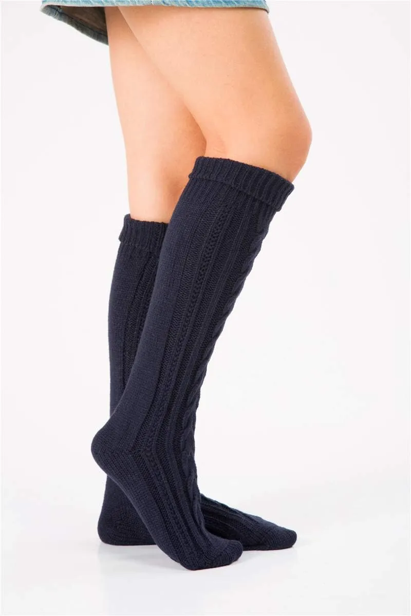 SherryDC Women's Cable Knit Long Boot Stocking Socks Knee High Winter Leg Warmers