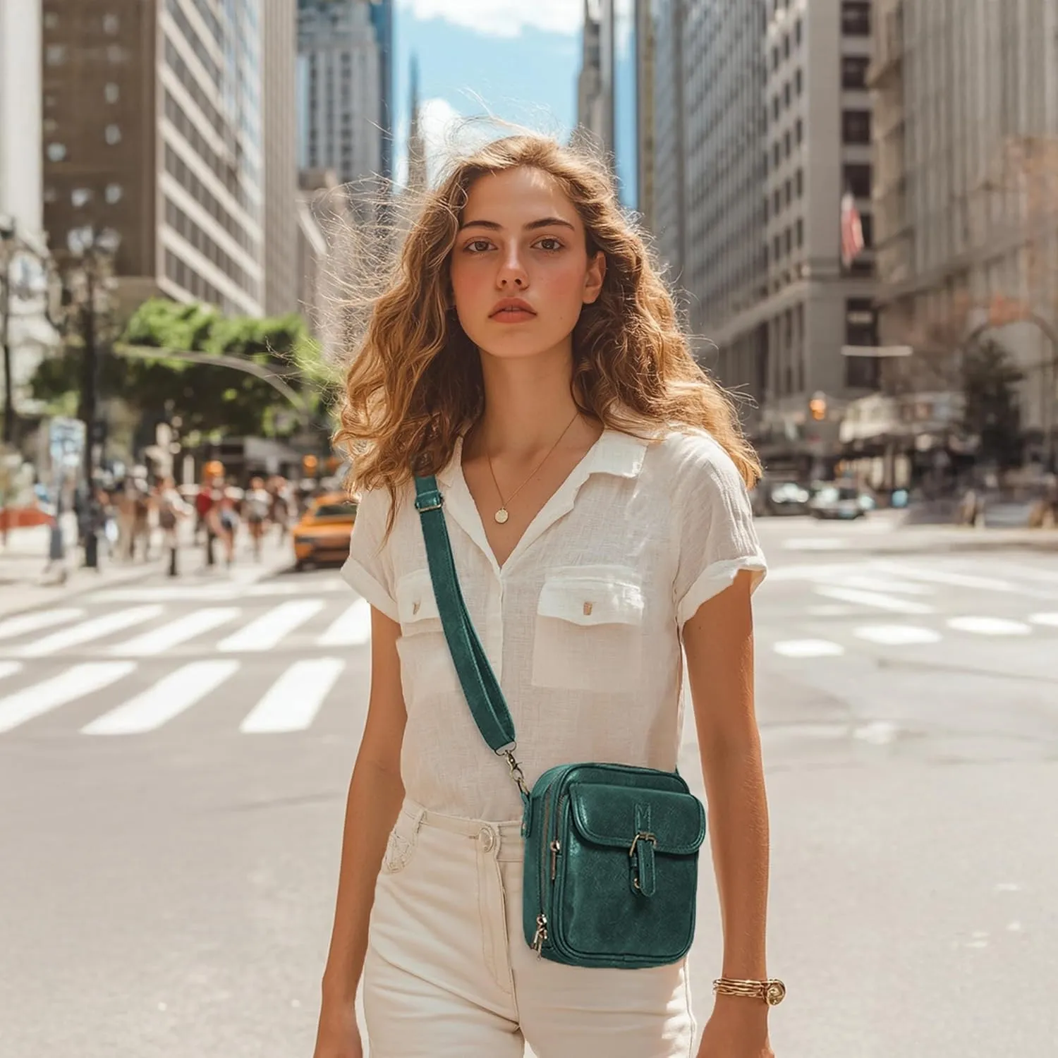 Small Messenger Bag Vegan Leather Crossbody Bag for Women Men, Vintage Cross Body Shoulder Purse with Card Slots