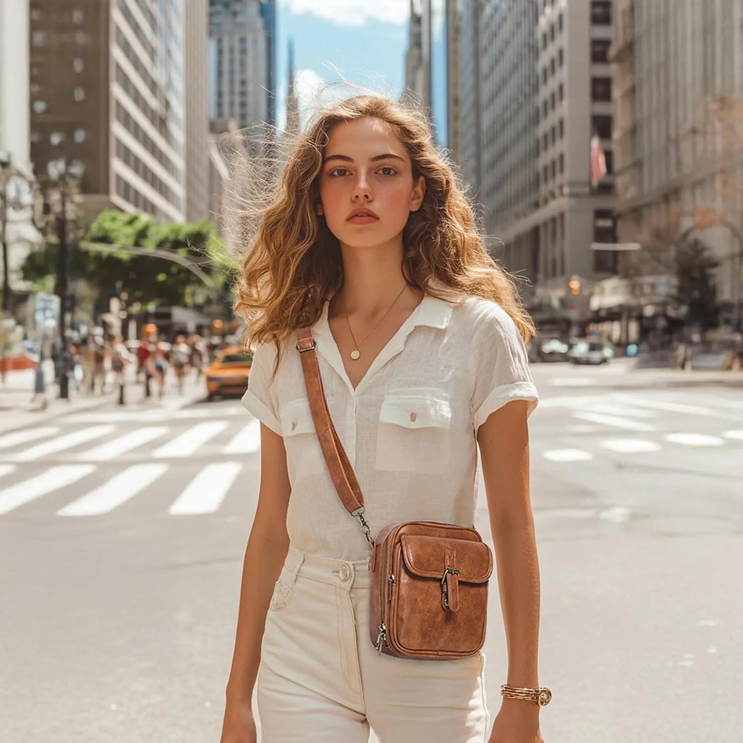 Small Messenger Bag Vegan Leather Crossbody Bag for Women Men, Vintage Cross Body Shoulder Purse with Card Slots