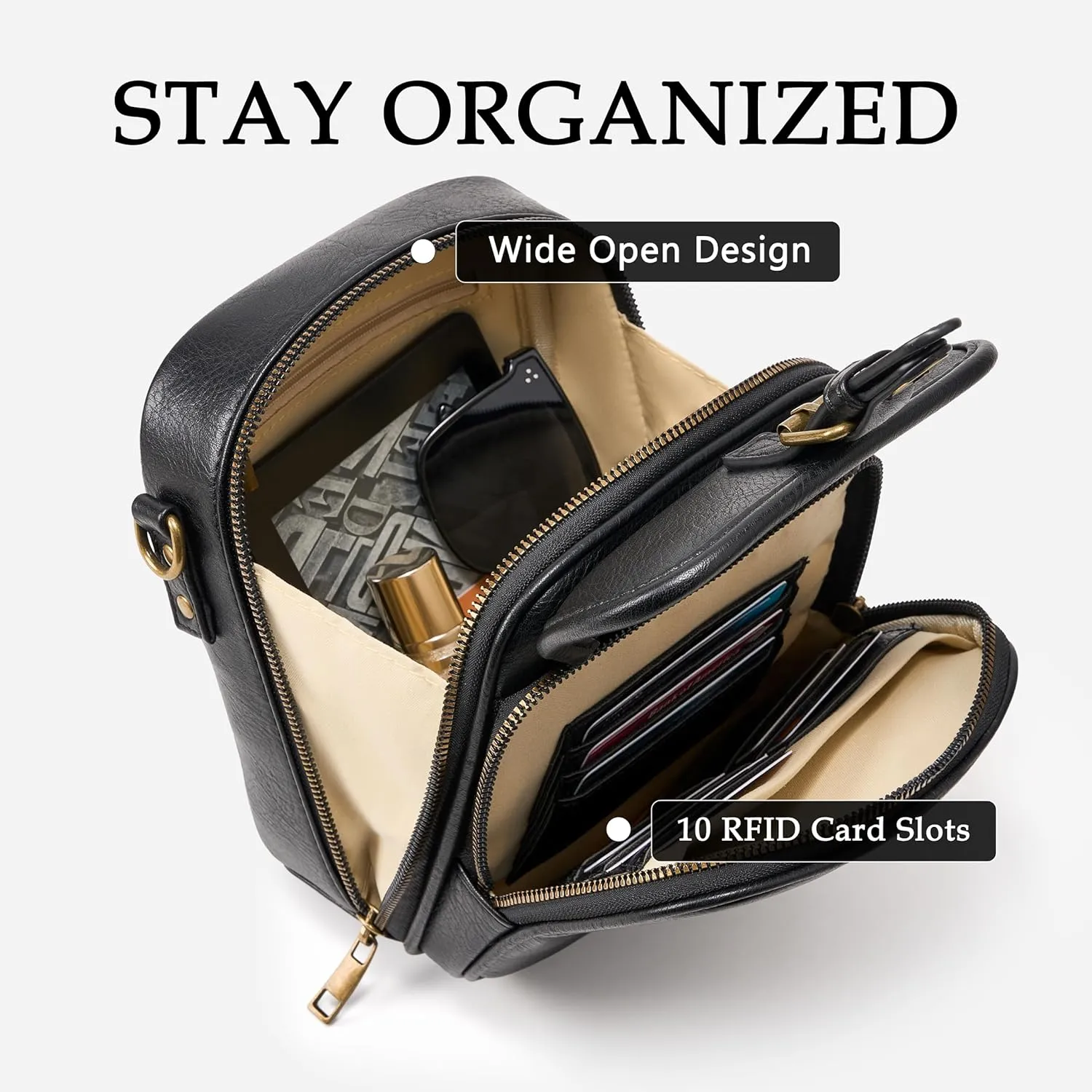 Small Messenger Bag Vegan Leather Crossbody Bag for Women Men, Vintage Cross Body Shoulder Purse with Card Slots