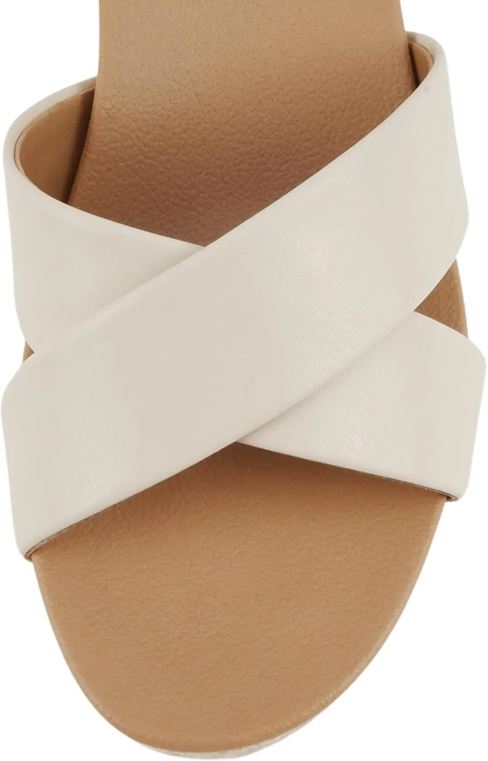Soda Donnie ~ Women Open Round Toe Crisscross Band Low Heel Espadrille Wedge Sandal with Adjustable Ankle Strap