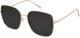 SOJOS Trendy Oversized Square Metal Frame Sunglasses for Women Men Retro Big Flat Lens UV Protection Sunglasses SJ1146