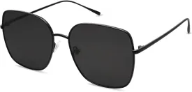 SOJOS Trendy Oversized Square Metal Frame Sunglasses for Women Men Retro Big Flat Lens UV Protection Sunglasses SJ1146