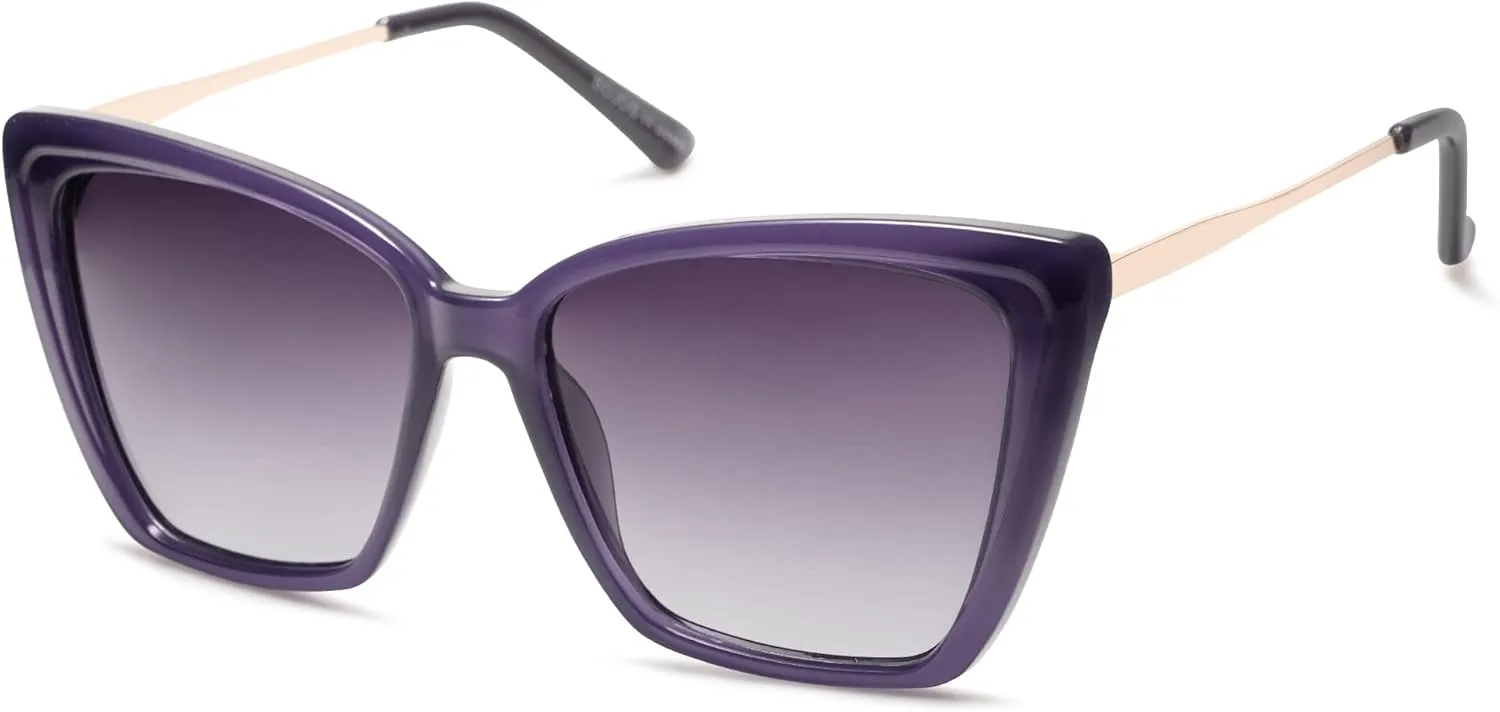 SOJOS Trendy Polarized Sunglasses For Women Retro Womens Oversized Square Cat Eye Sun Glasses UV Protection SJ2206