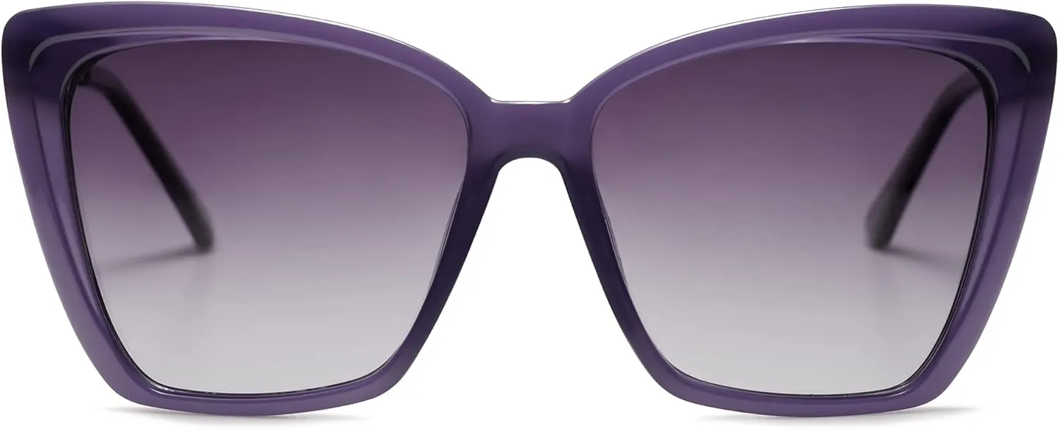 SOJOS Trendy Polarized Sunglasses For Women Retro Womens Oversized Square Cat Eye Sun Glasses UV Protection SJ2206