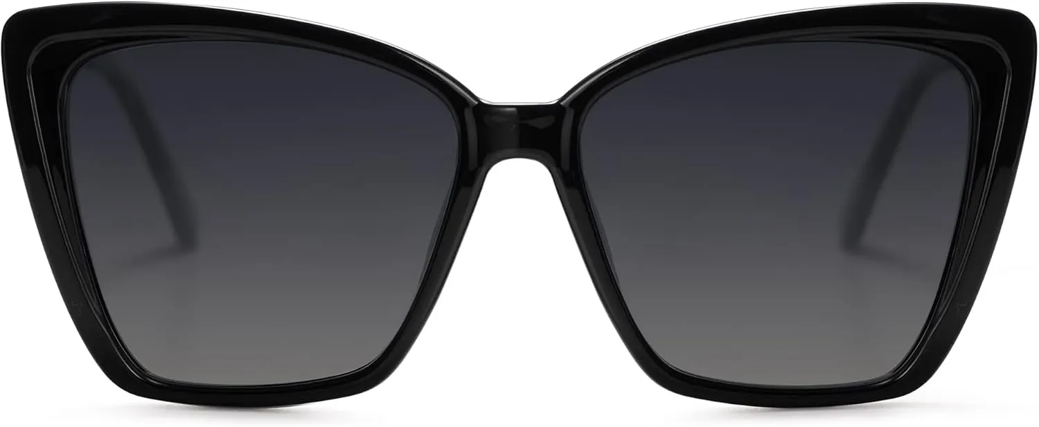 SOJOS Trendy Polarized Sunglasses For Women Retro Womens Oversized Square Cat Eye Sun Glasses UV Protection SJ2206
