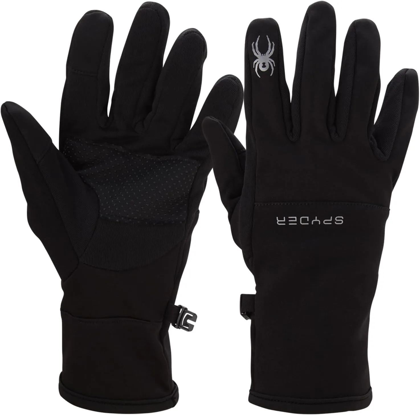 Spyder Women's Winter Gloves - Water Repellent Warm Softshell Ski Gloves with Gripper Palms and Secure Snap Buckle (S-XL)