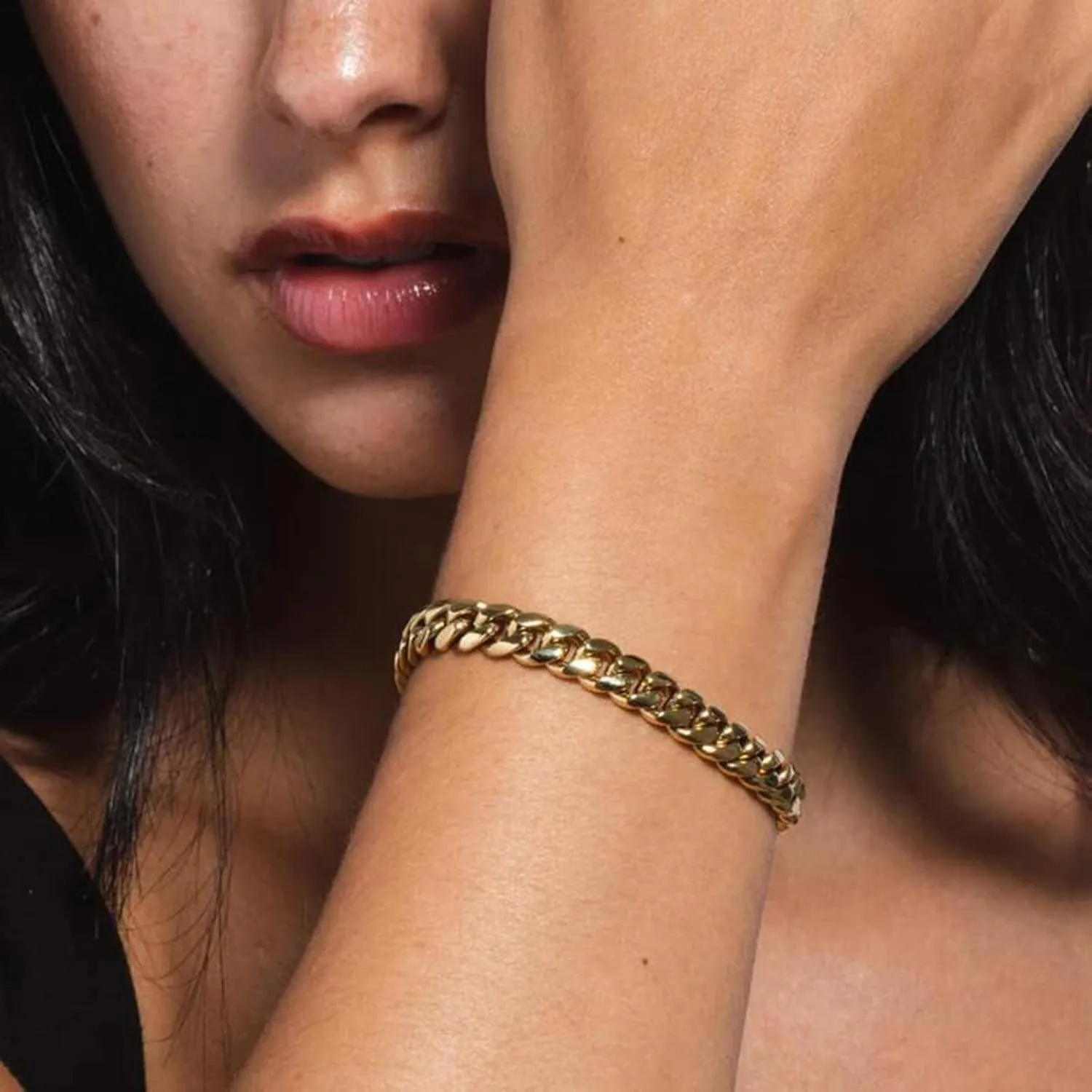 Stainless Steel Cuban Chain Bracelets for Men & Women - 6.5/7/7.5/8/9 Inch Gold Plated & Silver Stainless Steel Fashion Jewelry Bracelet