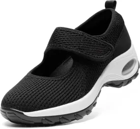 STQ Womens Walking Shoes Non Slip Orthopedic Shoes Adjustable Mary Jane Shoes