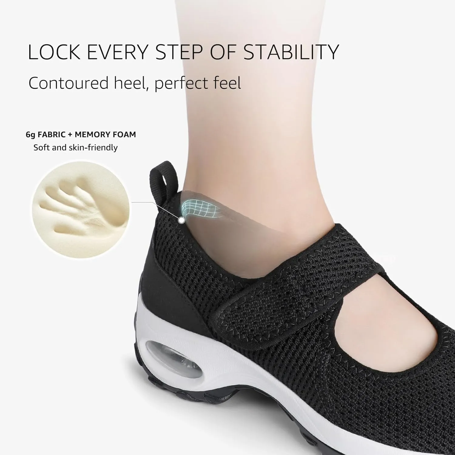 STQ Womens Walking Shoes Non Slip Orthopedic Shoes Adjustable Mary Jane Shoes