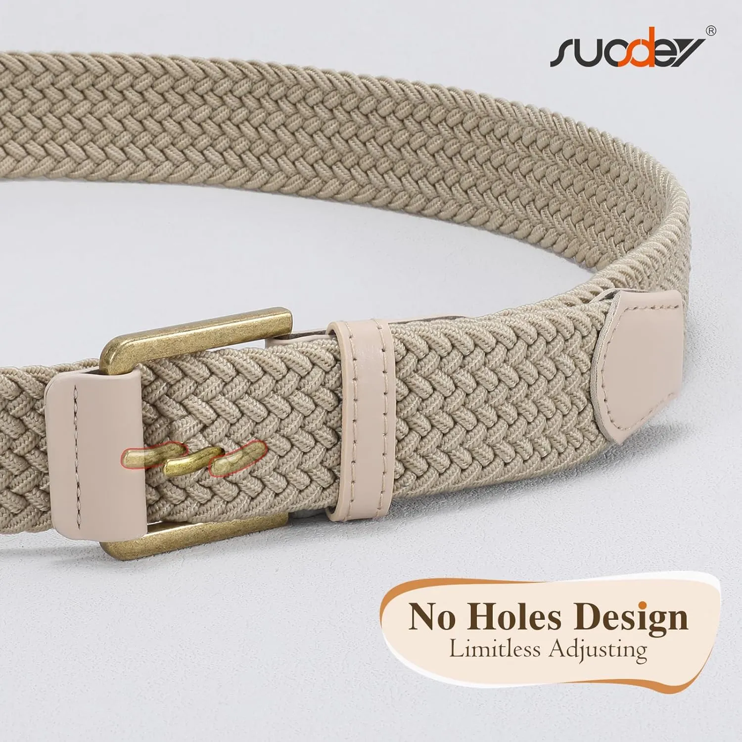 SUOSDEY Men Stretch Woven Belt Golf Braided Belt Casual Elastic Belt Web Belt for Jeans Pants