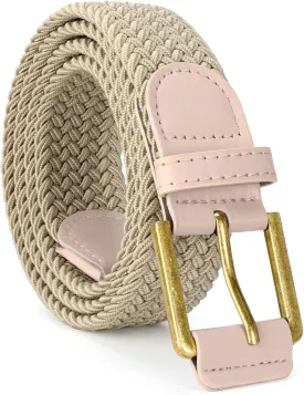 SUOSDEY Men Stretch Woven Belt Golf Braided Belt Casual Elastic Belt Web Belt for Jeans Pants