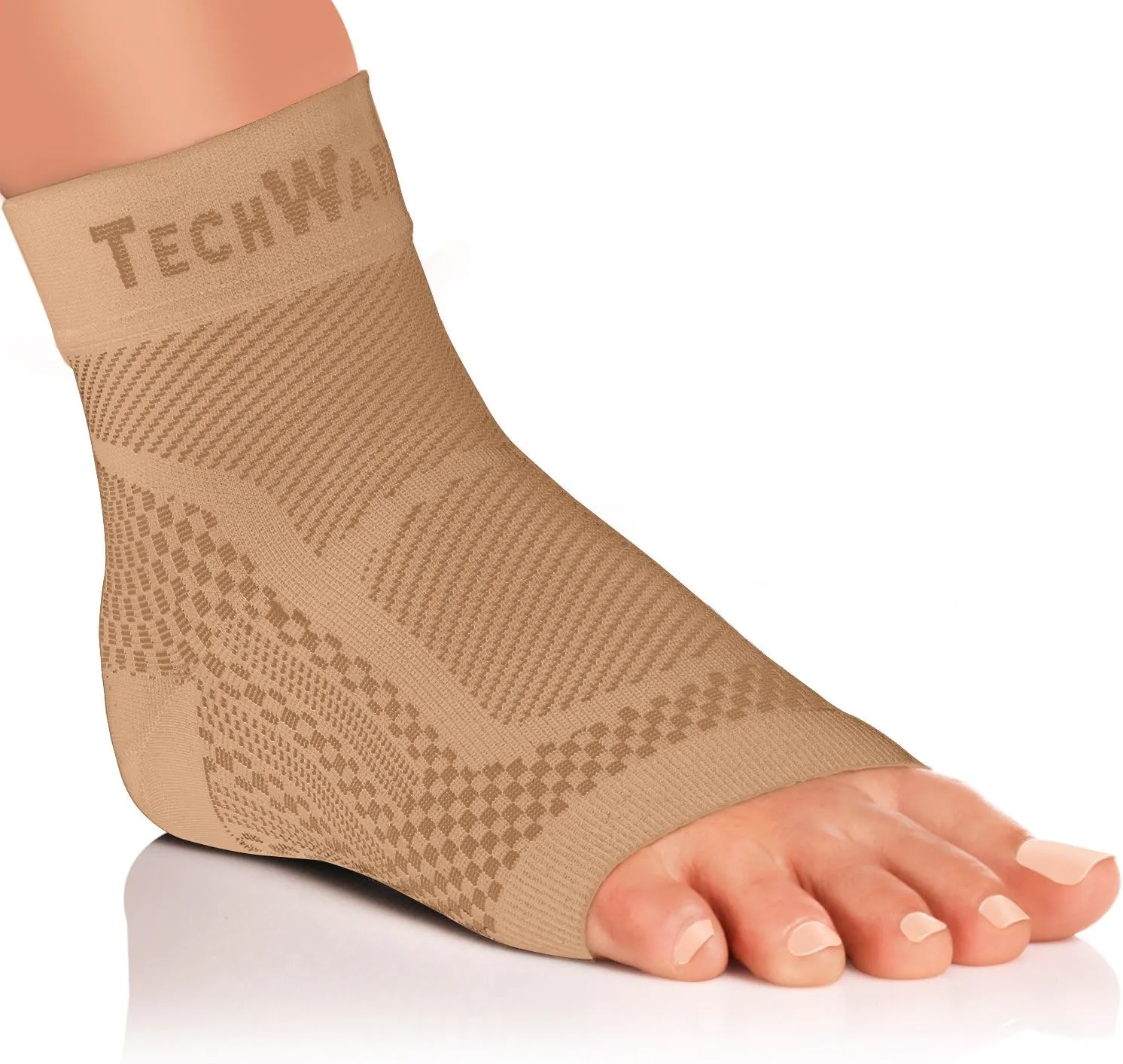 TechWare Pro Ankle Brace Compression Sleeve - Plantar Fasciitis Sock. Relieves Achilles Tendonitis. Foot Arch Support Reduces Joint Pain, Swelling & Heel Spur Pain. Injury Recovery Braces for Sports