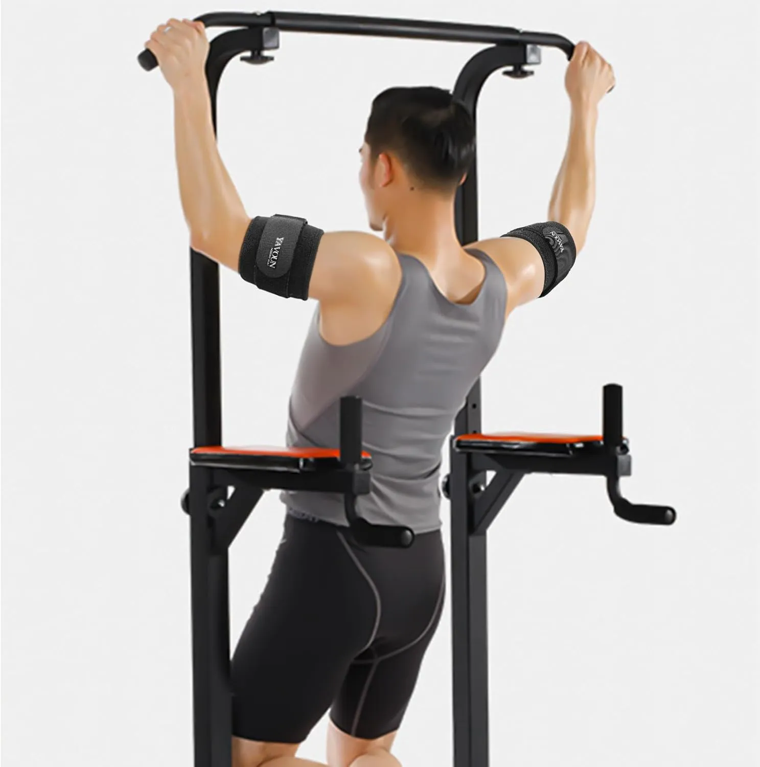 Tendonitis - Bicep  Tricep Compression Sleeve/Wrap - Tricep Tendonitis, Bicep Tendonitis - Pain Relief for Bicep and Triceps Muscle Strains, Compression Arm Support (Black, 8.3" - 13.7"  W 3.93")