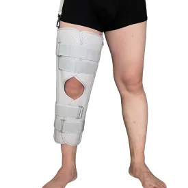 Three-Panel Knee Immobilizer & Knee Stabilizer - Leg Support Splint for Knee Pre-and Postoperative Injuries & Instabilities - Straight Leg Brace with Shoulder Strap to Prevent Sliding (18")