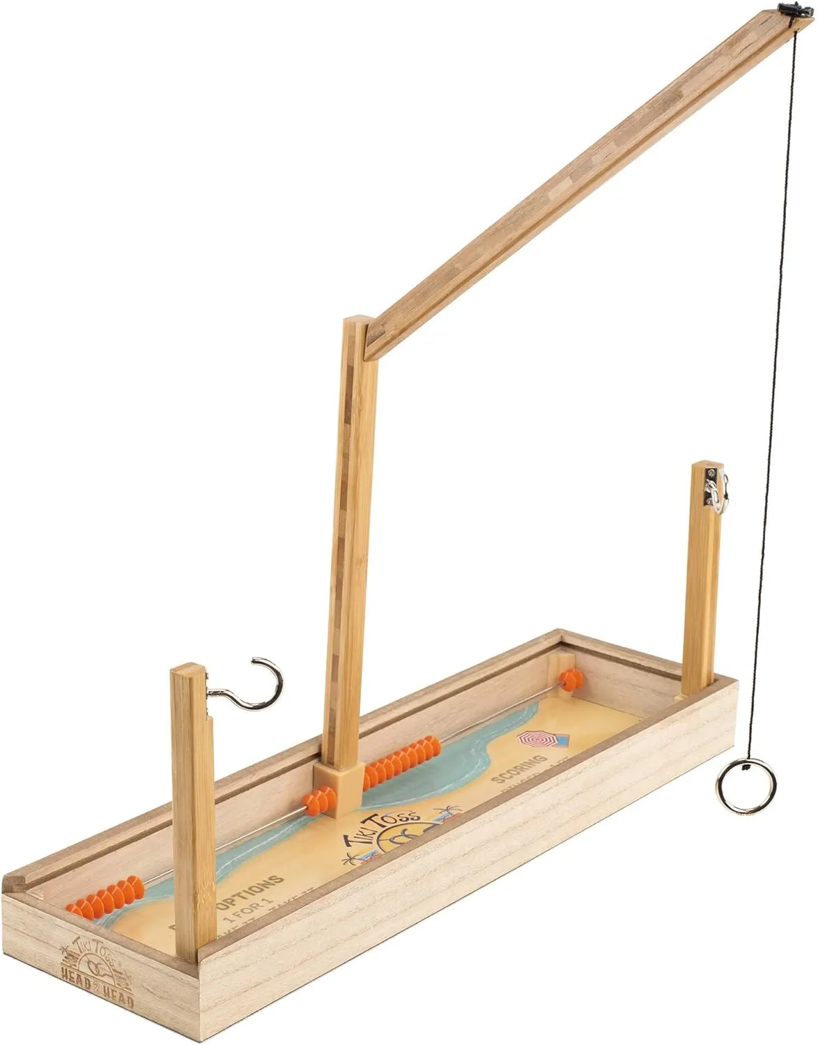 Tiki Toss Ring Toss Game for Adults & Kids - Hook and Ring Games with String and Hooks for Indoor Use, Man Cave Decor & Stuff, Gifts for Men