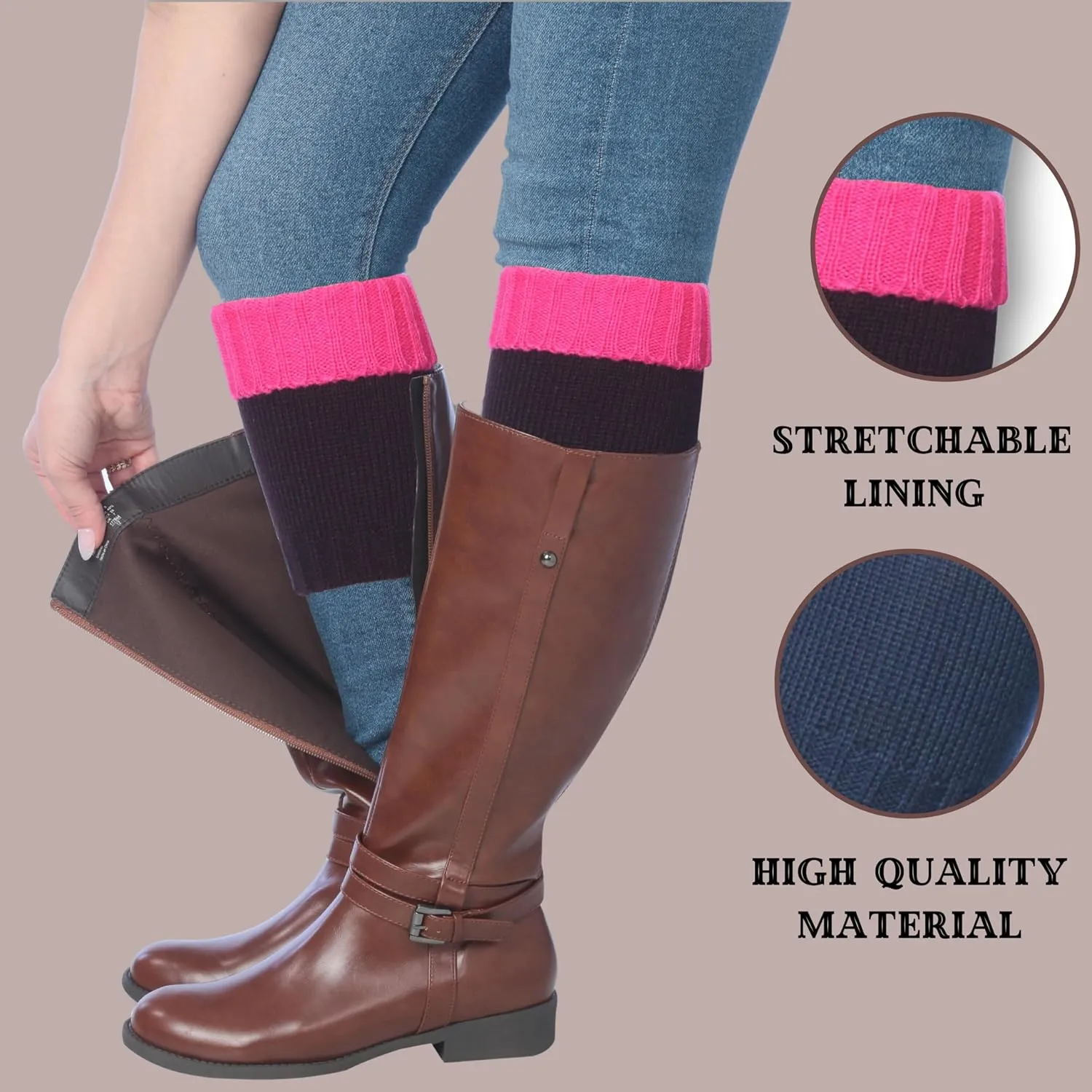 Tipi Toe 3 Pairs Women's Boot Cuffs Knitted Boots Socks Short Leg Warmer