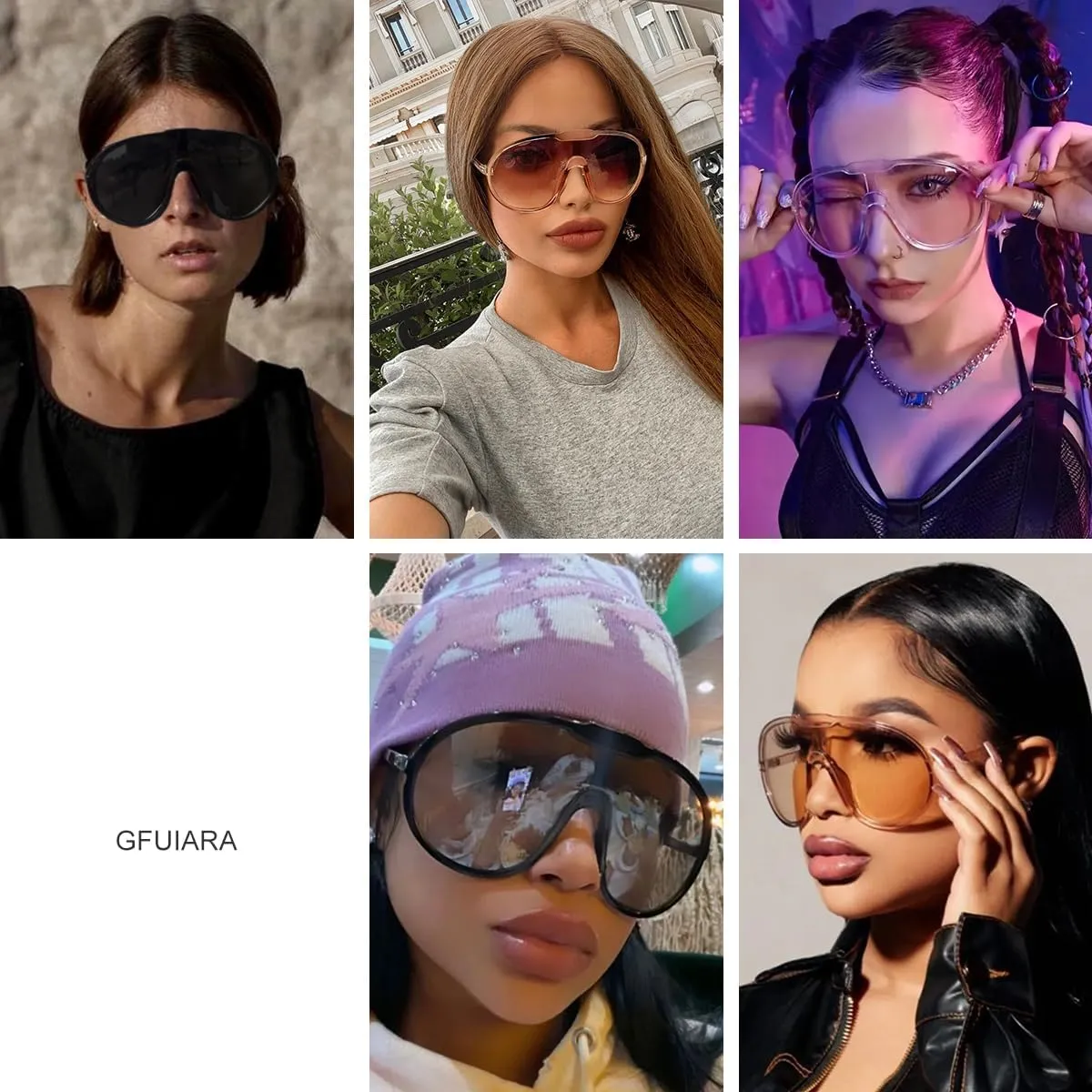 Trendy Oversized Sunglasses for Women Men Fashion Shield Aviator Sun Glasses UV400 Protection Goggles